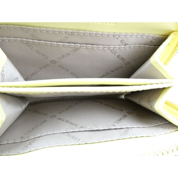 Michael Kors Jet Set Brown Yellow Medium Logo Zip Around Card Wallet NWOT - Picture 7 of 9